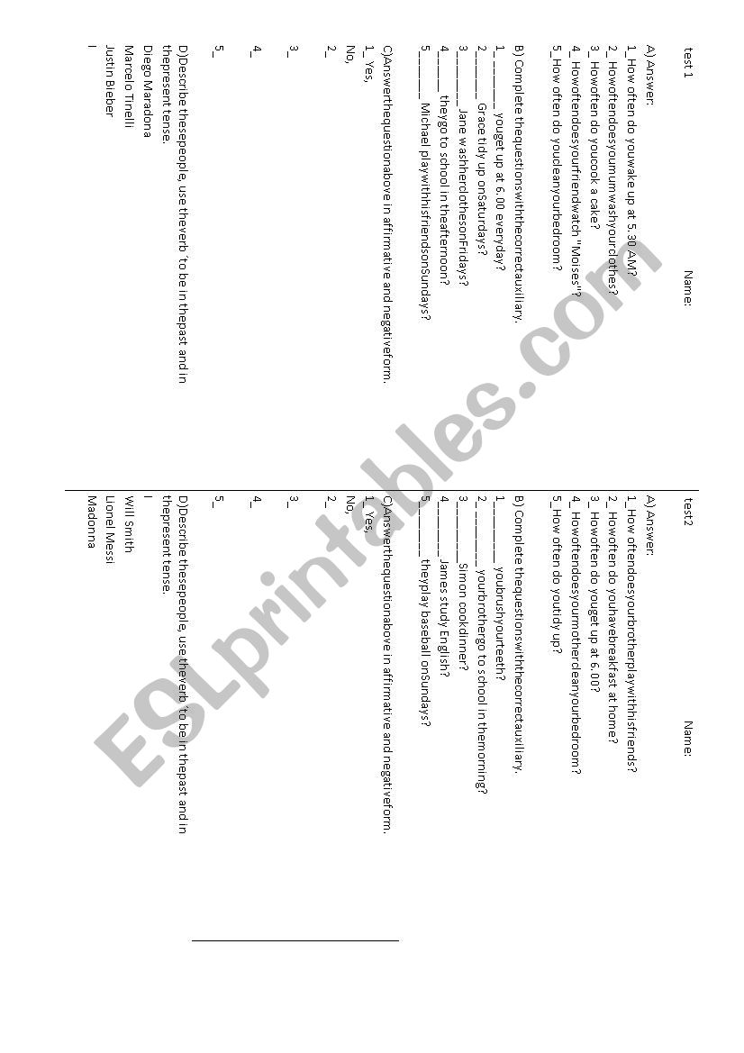 present simple , adverbs of frequency