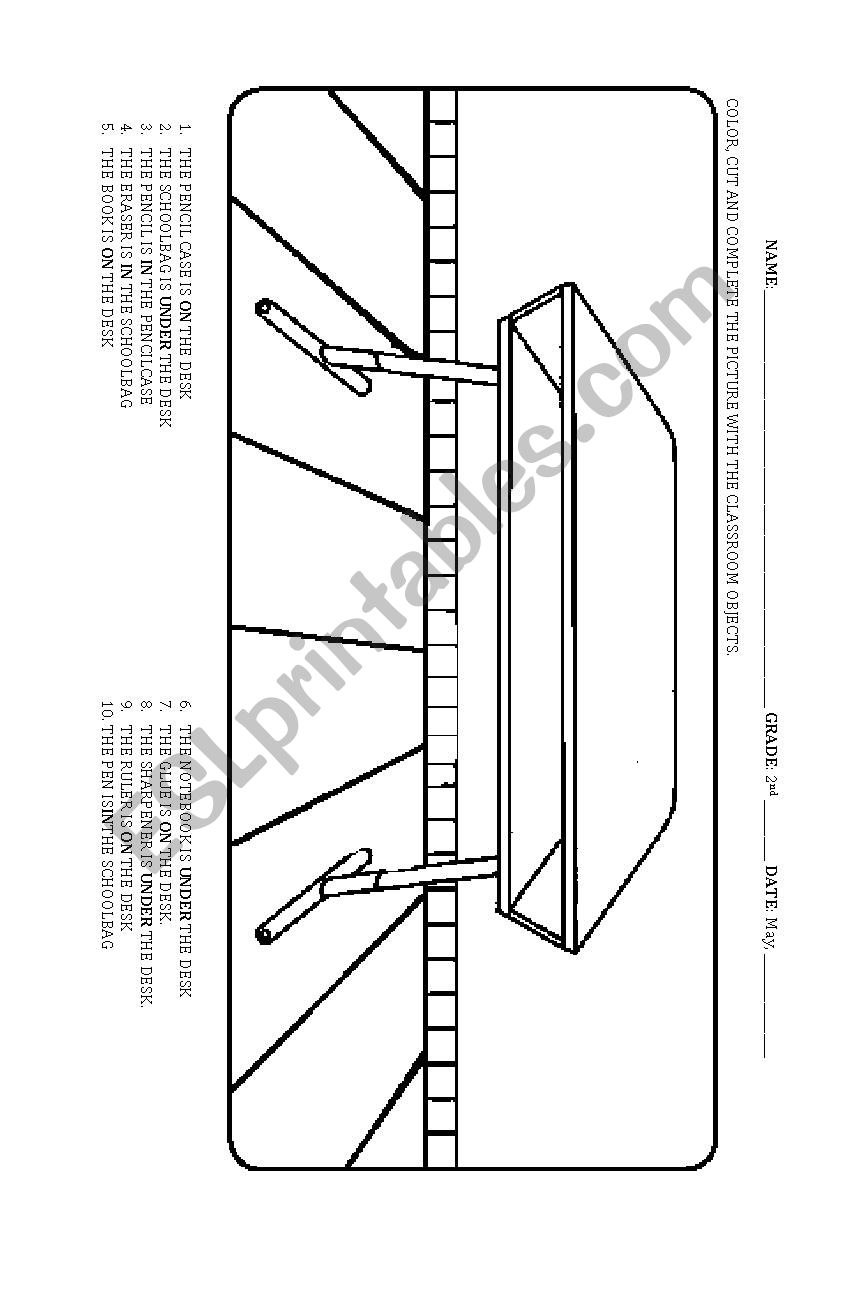 Classroom Objects worksheet