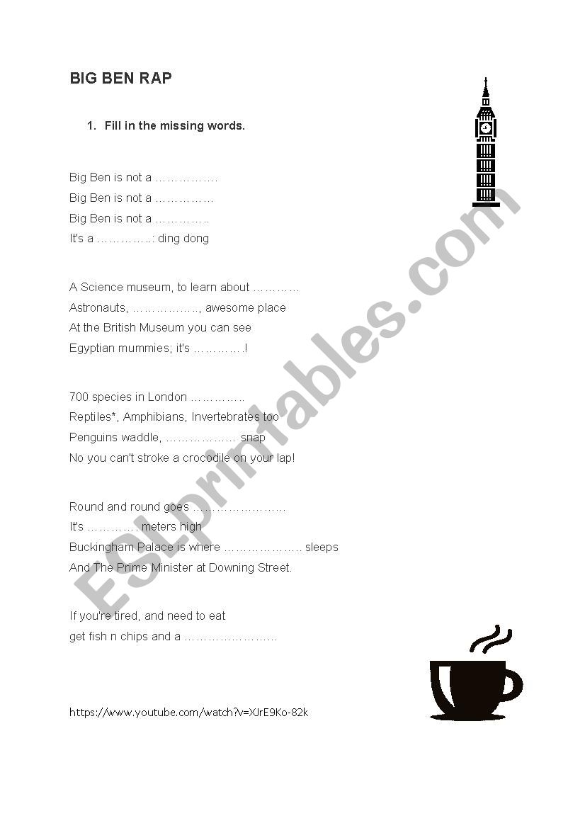 London rap worksheet