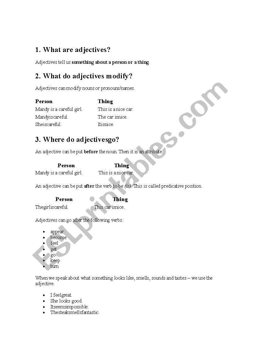 Adjetives Doc worksheet