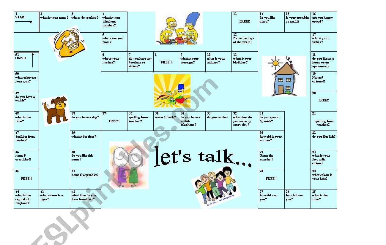LetÂ´s talk worksheet