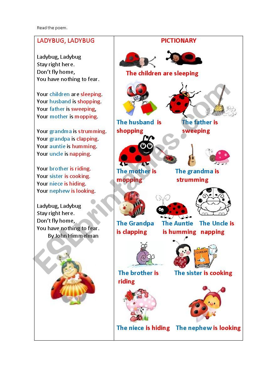 LADYBUG, LADYBUG! worksheet