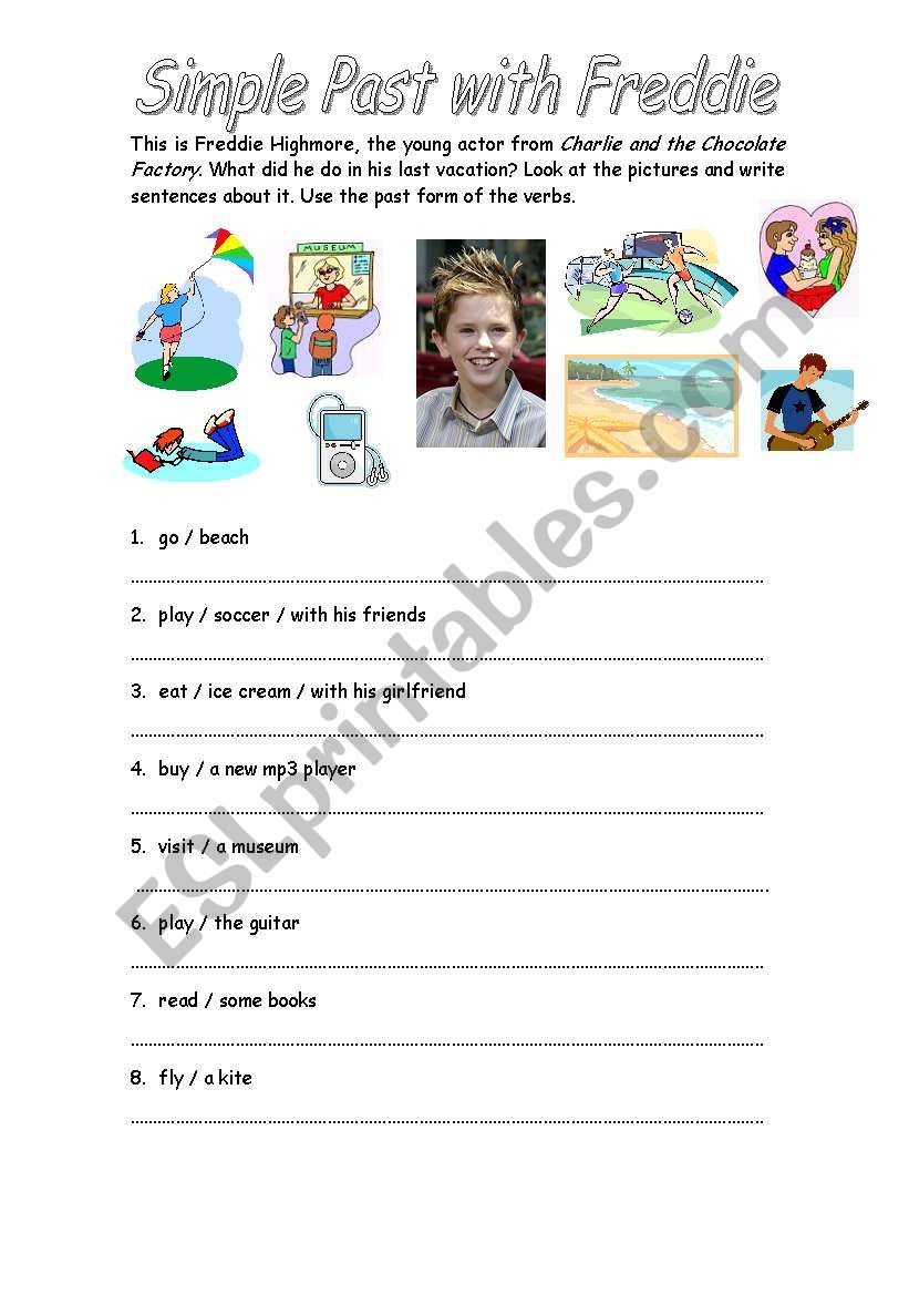 Simple Past with Freddie worksheet