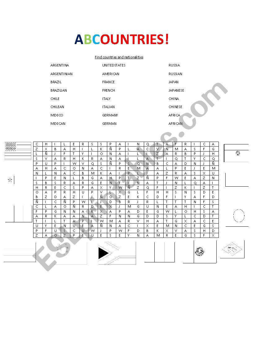 ABCOUNTRIES worksheet