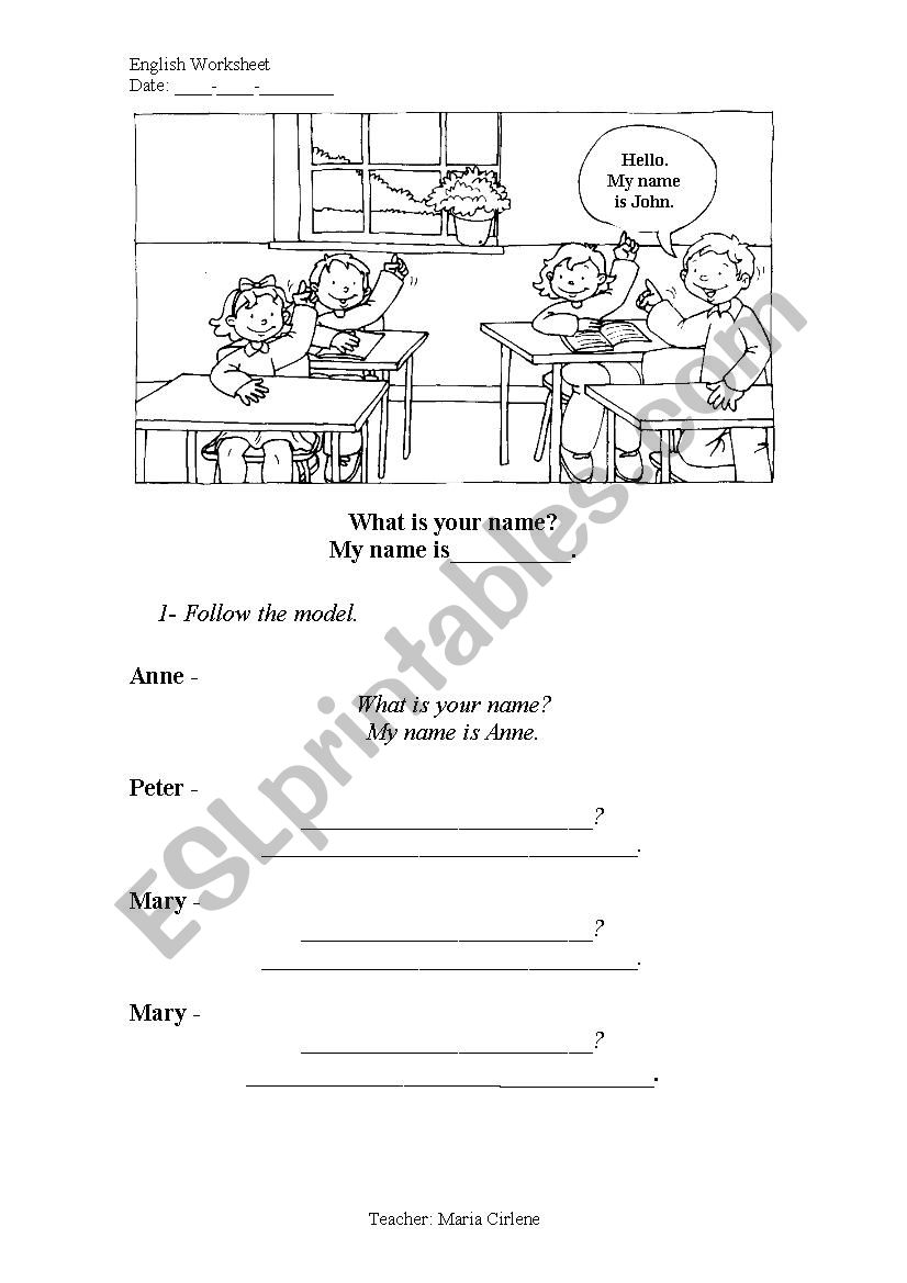 whatÂ´s your name? worksheet