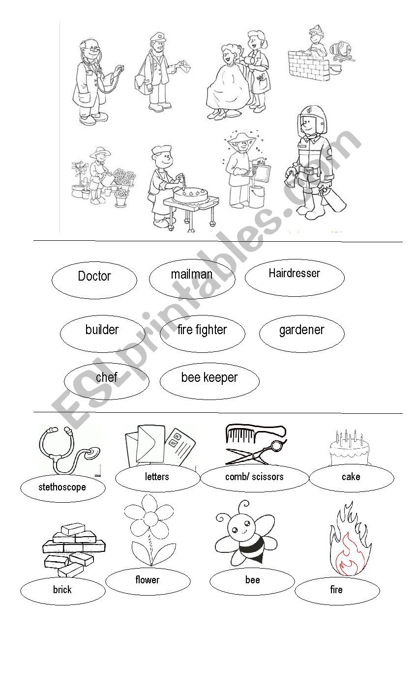 professions worksheet