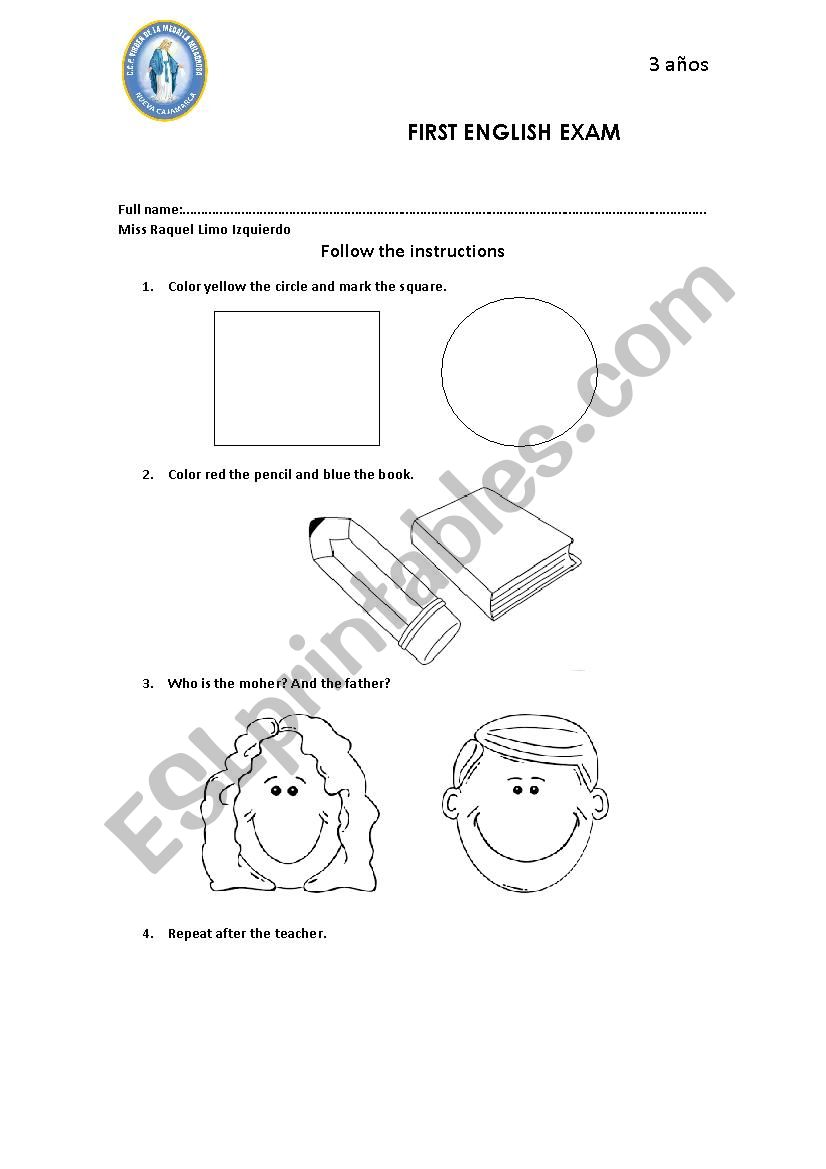 Exam english worksheet