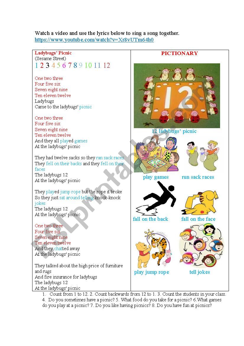 LADYBUGSÂ´ PICNIC ( a poem based on the cartoon)