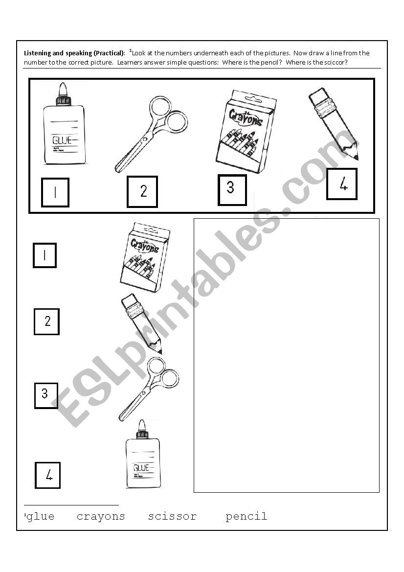 Stationary we use at school worksheet