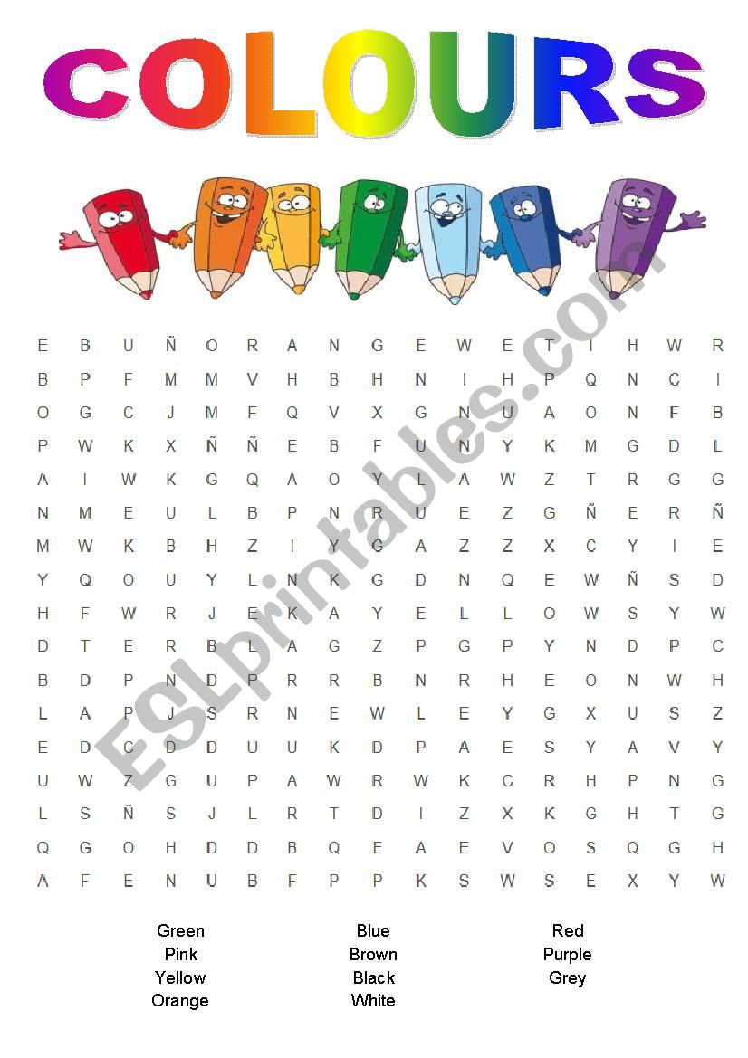 Colours Crossword worksheet