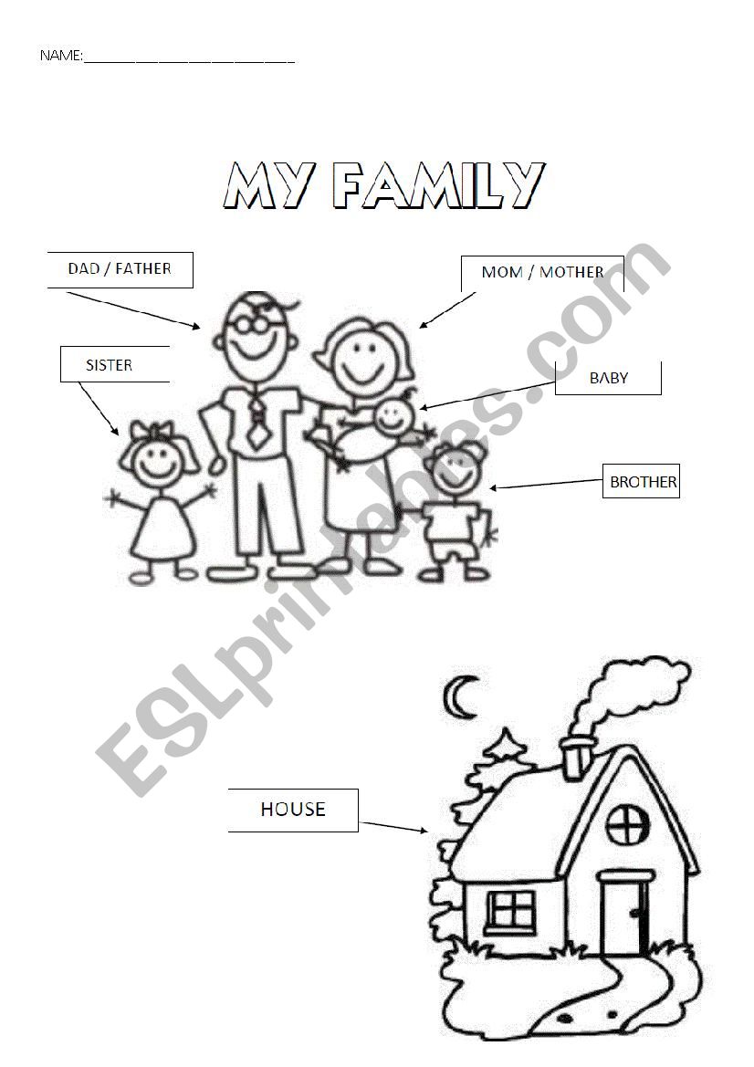 All About My Family Worksheet Printable