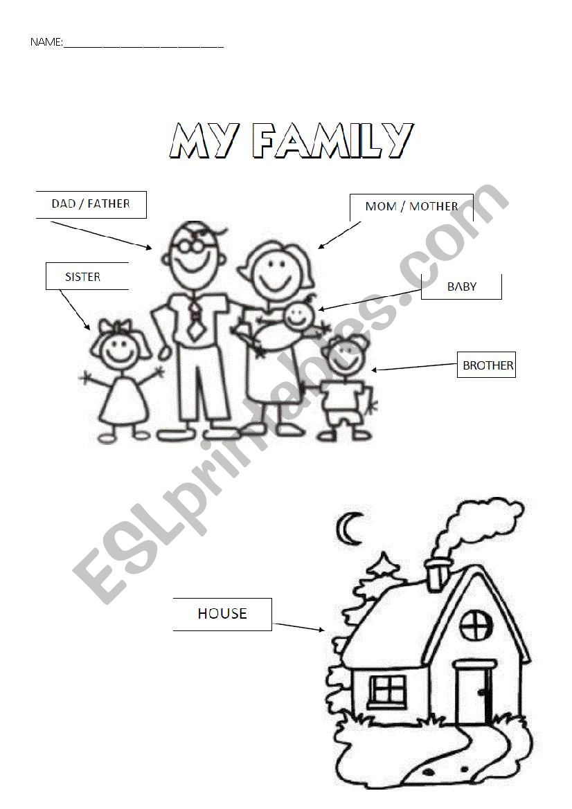 My Family worksheet