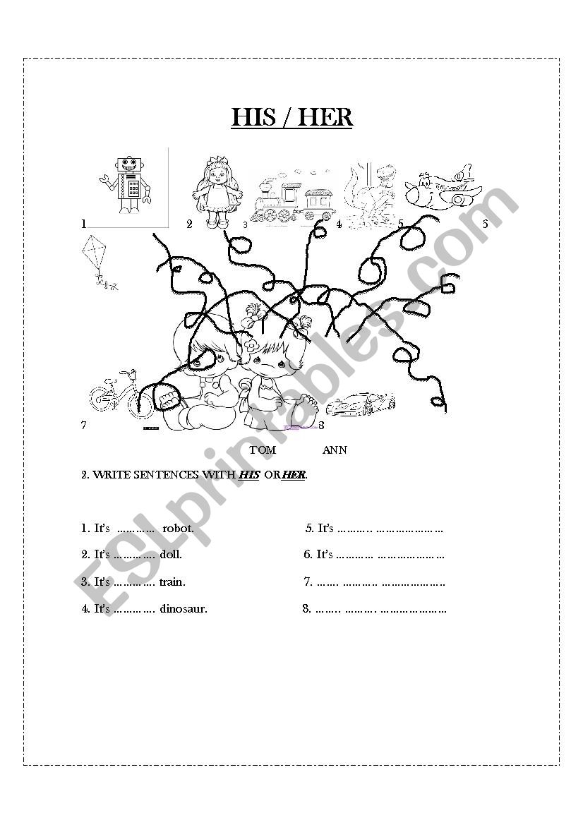 HIS OR HER worksheet