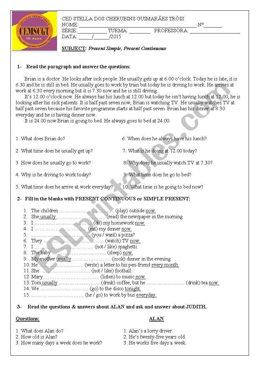 Simple words worksheet