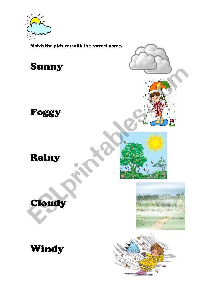 Weather match worksheet