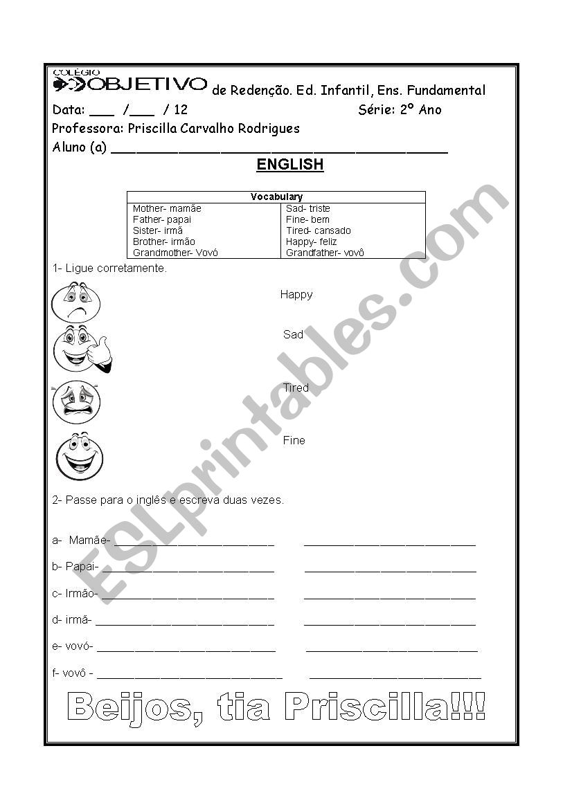 FAMILY worksheet