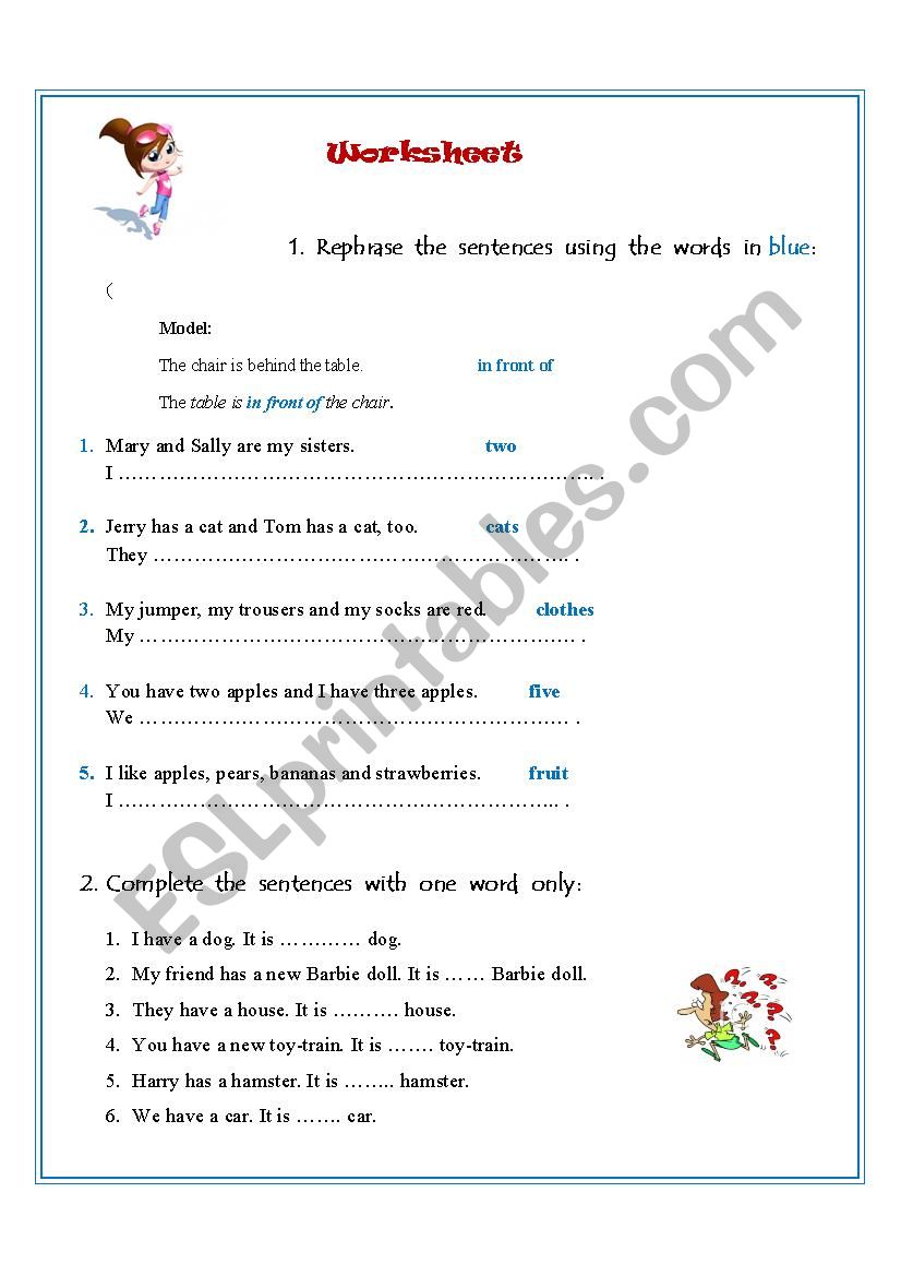 Exercises worksheet