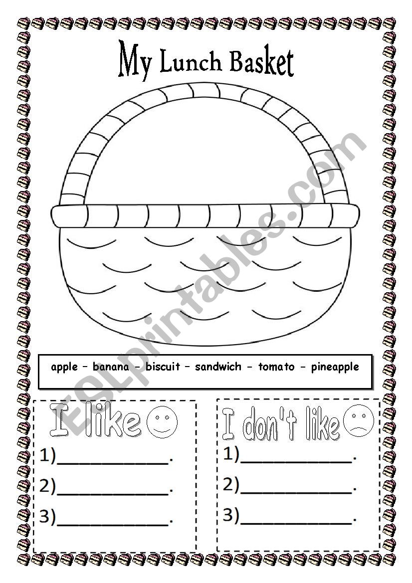 My Lunch Basket worksheet