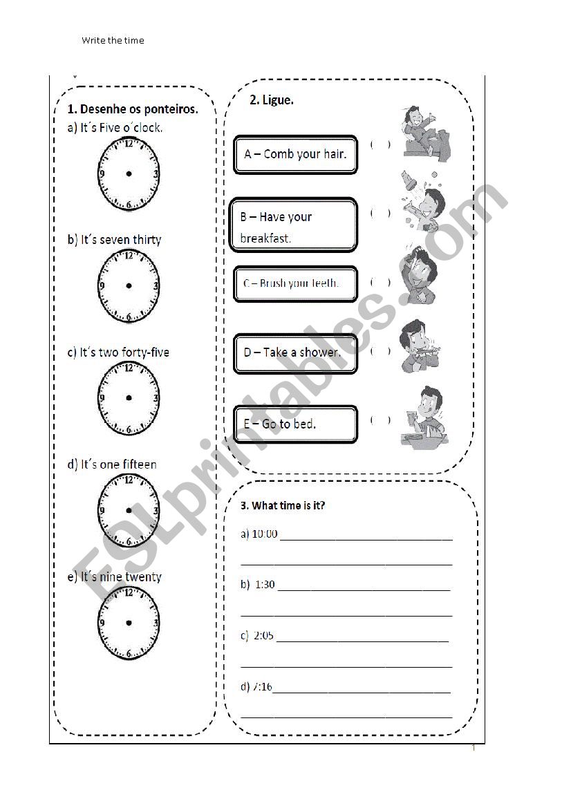 What time is it ? worksheet