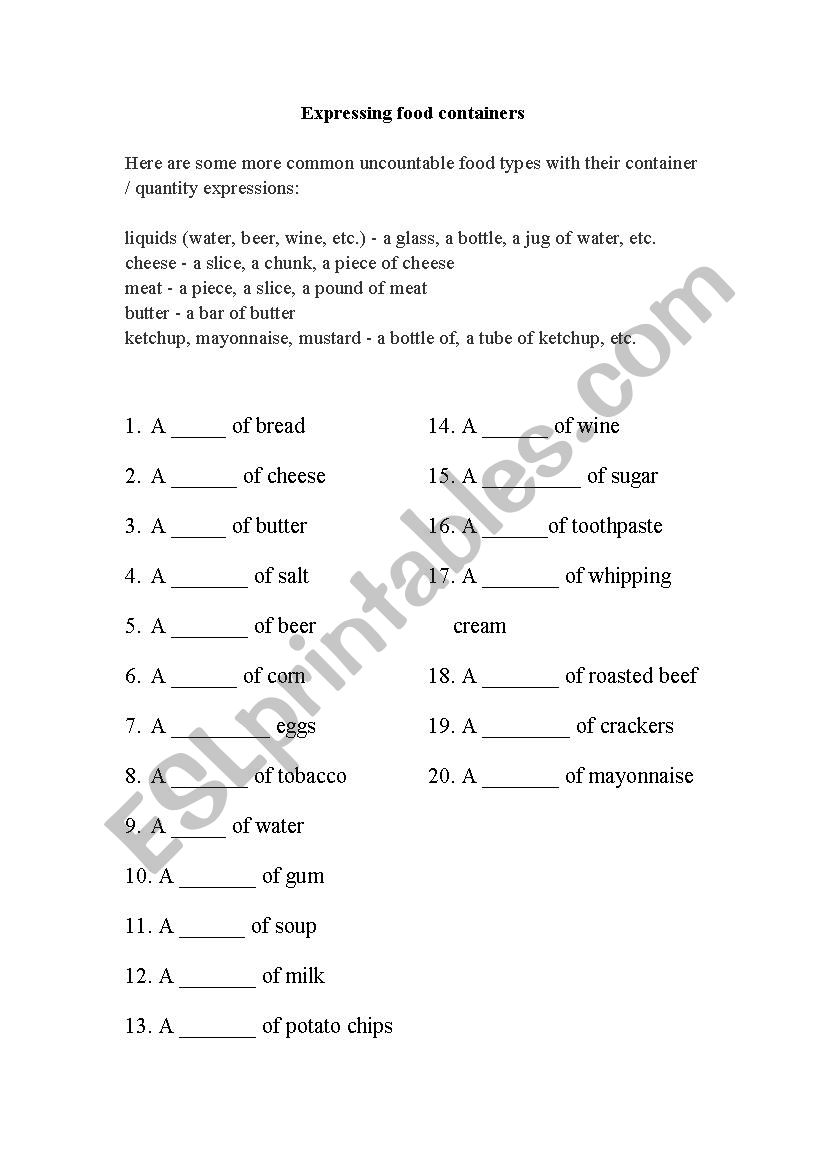 quantifiers worksheet
