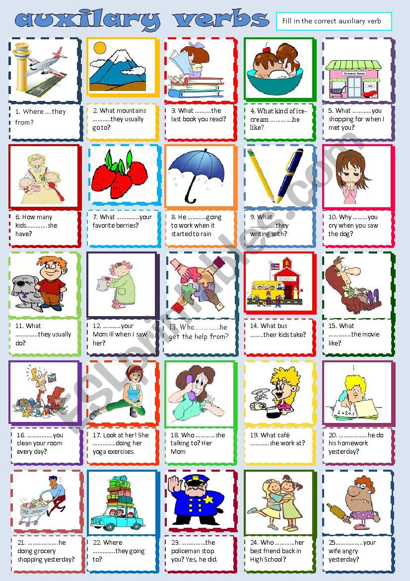 Auxilary verbs worksheet