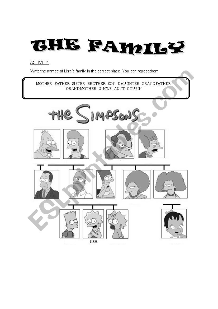 the family worksheet