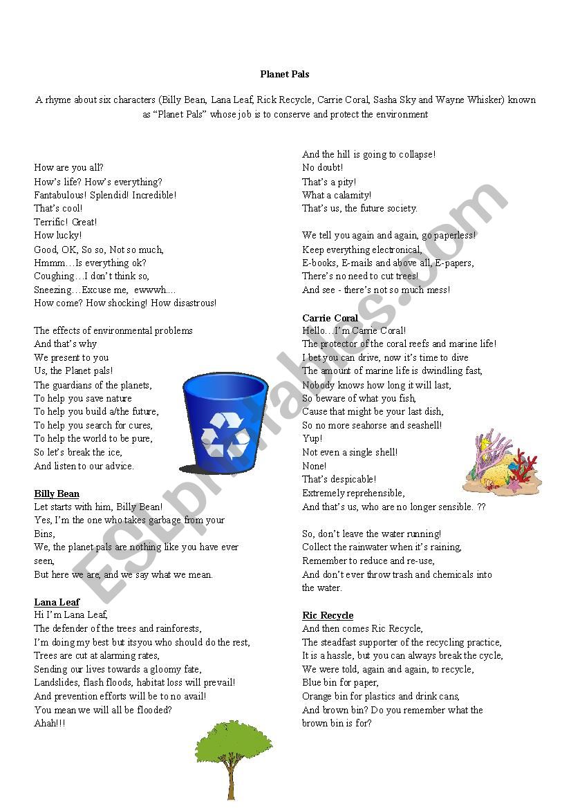 Think Tales 8 ( Planet Pals) worksheet