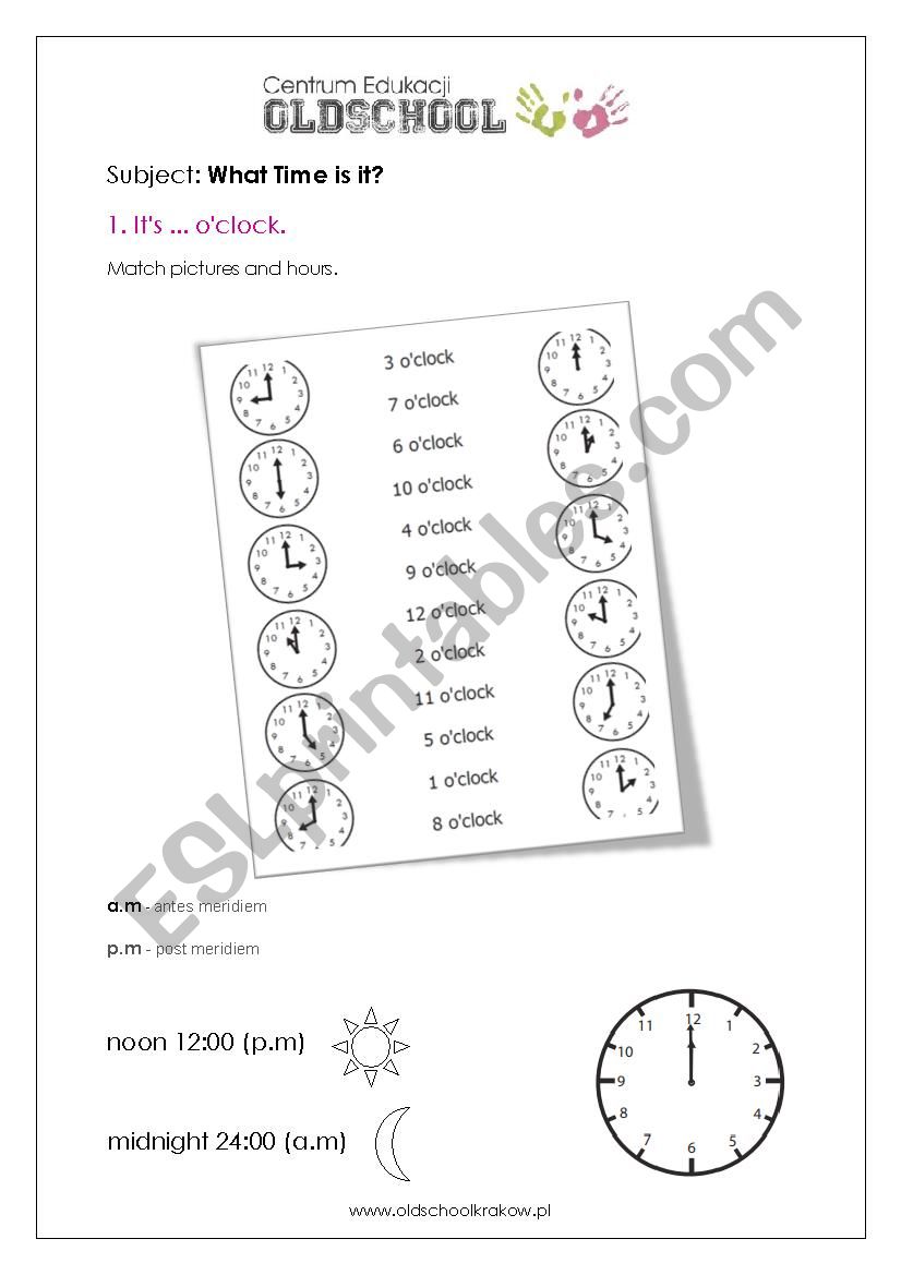Whats the time? worksheet