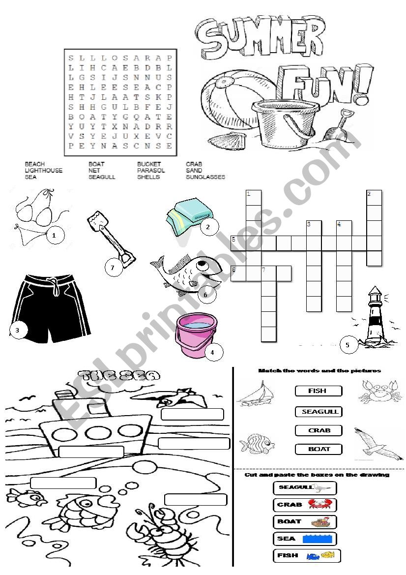 Summer activities worksheet