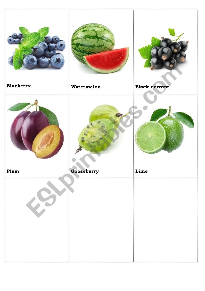 Fruits, Vegetables, Berries (part 3)