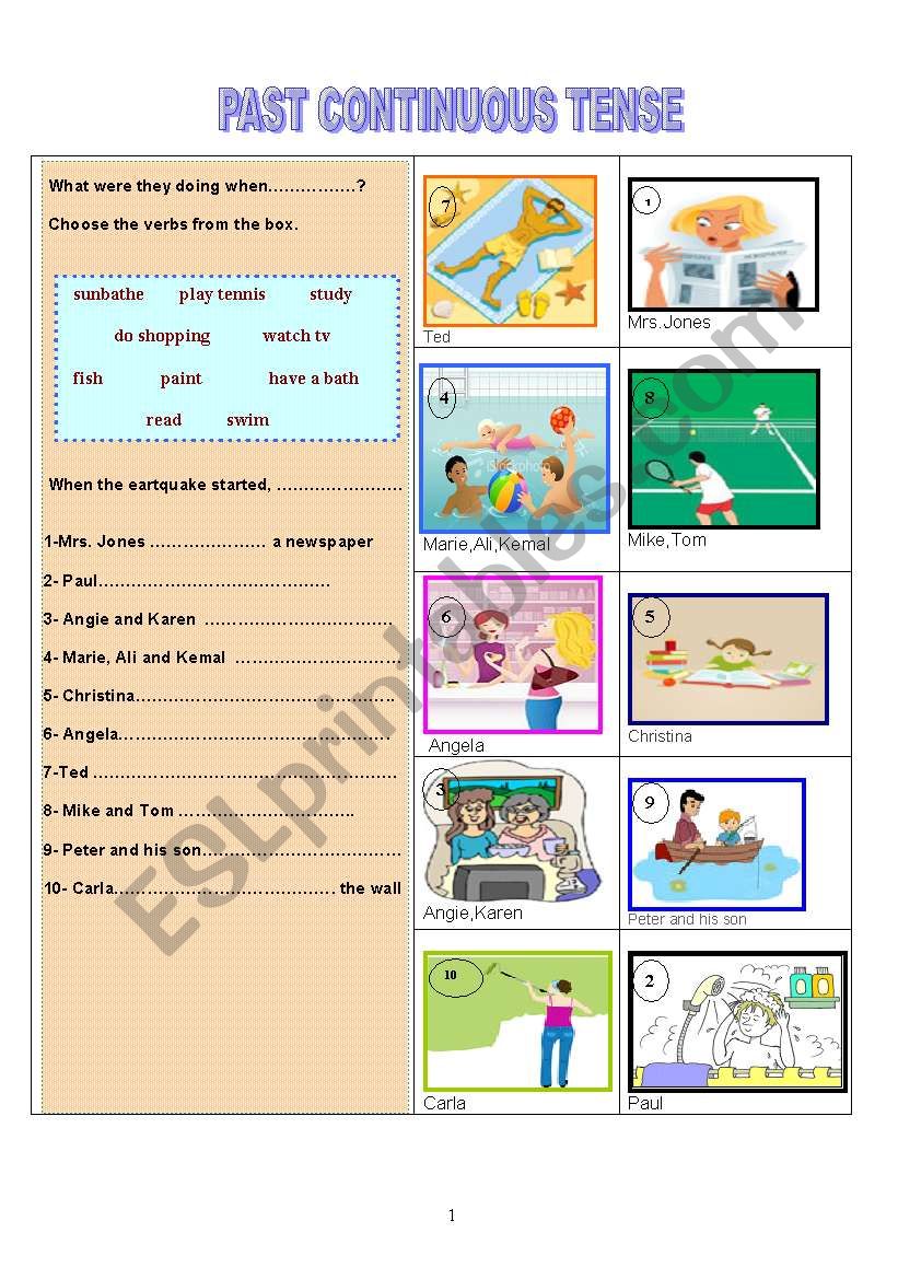 Past Continuous worksheet