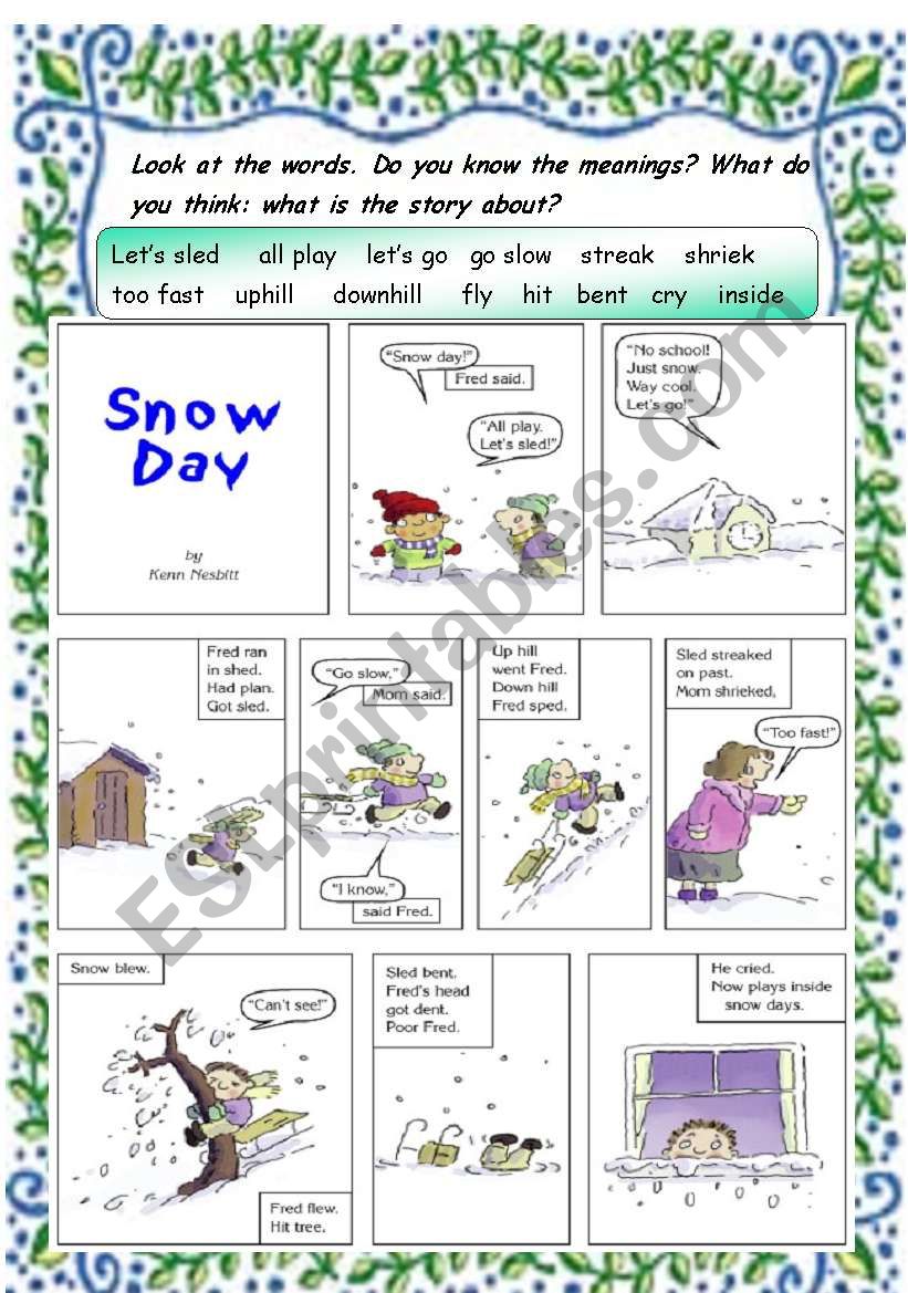 SNOW DAY. worksheet