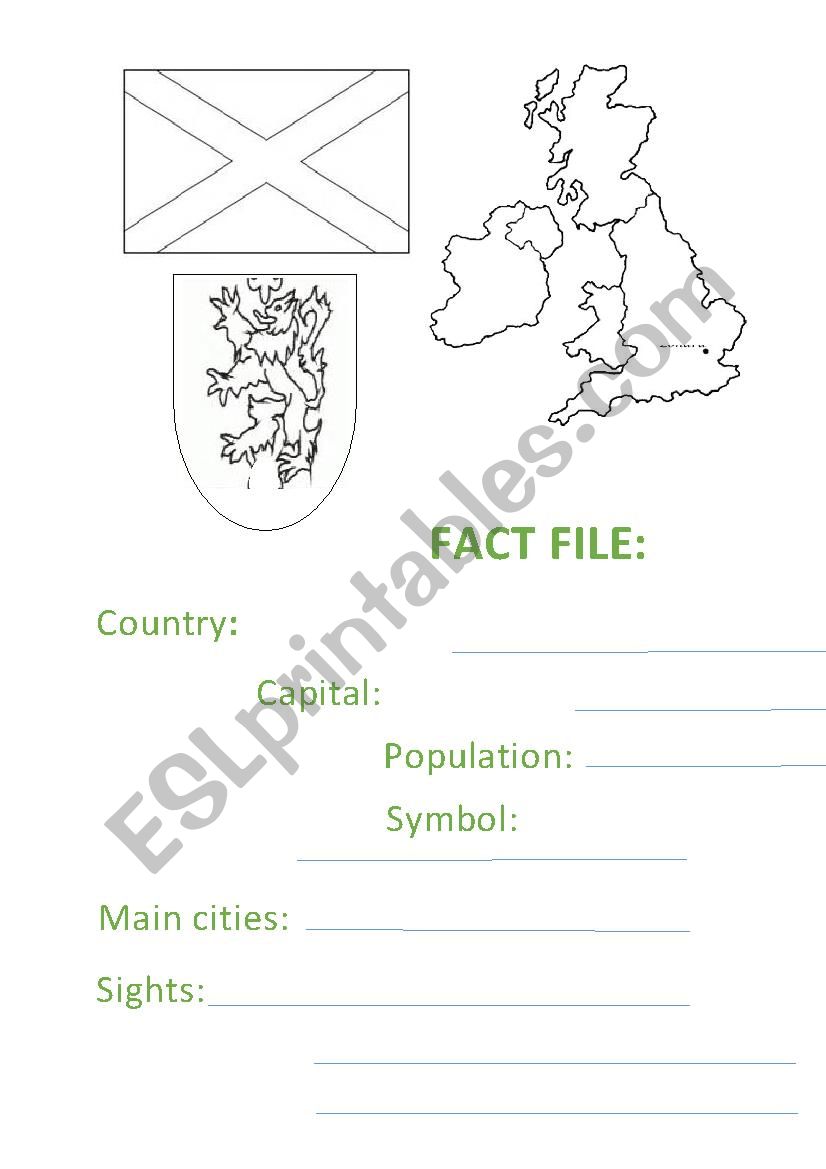 Scotland fact file worksheet