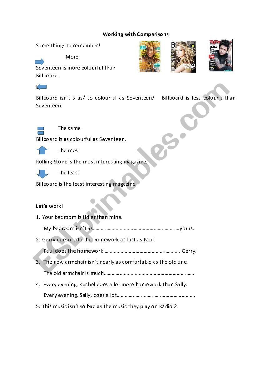 working with comparisons .Pet worksheet