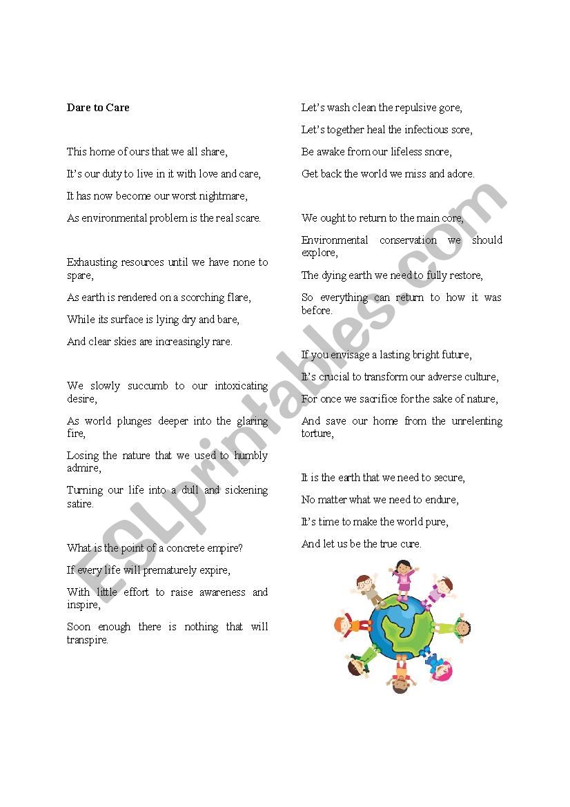 Think Tales 11 (Dare to Care) worksheet