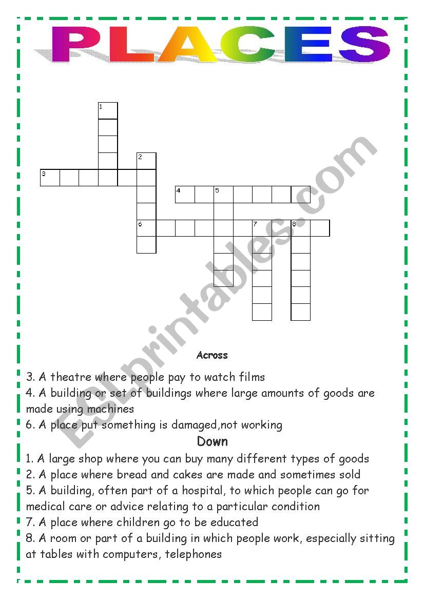 PLACES worksheet