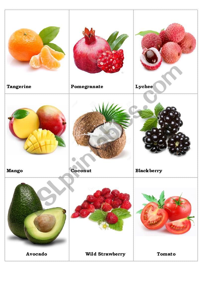 Fruits, Vegetables, Berries (part 4)