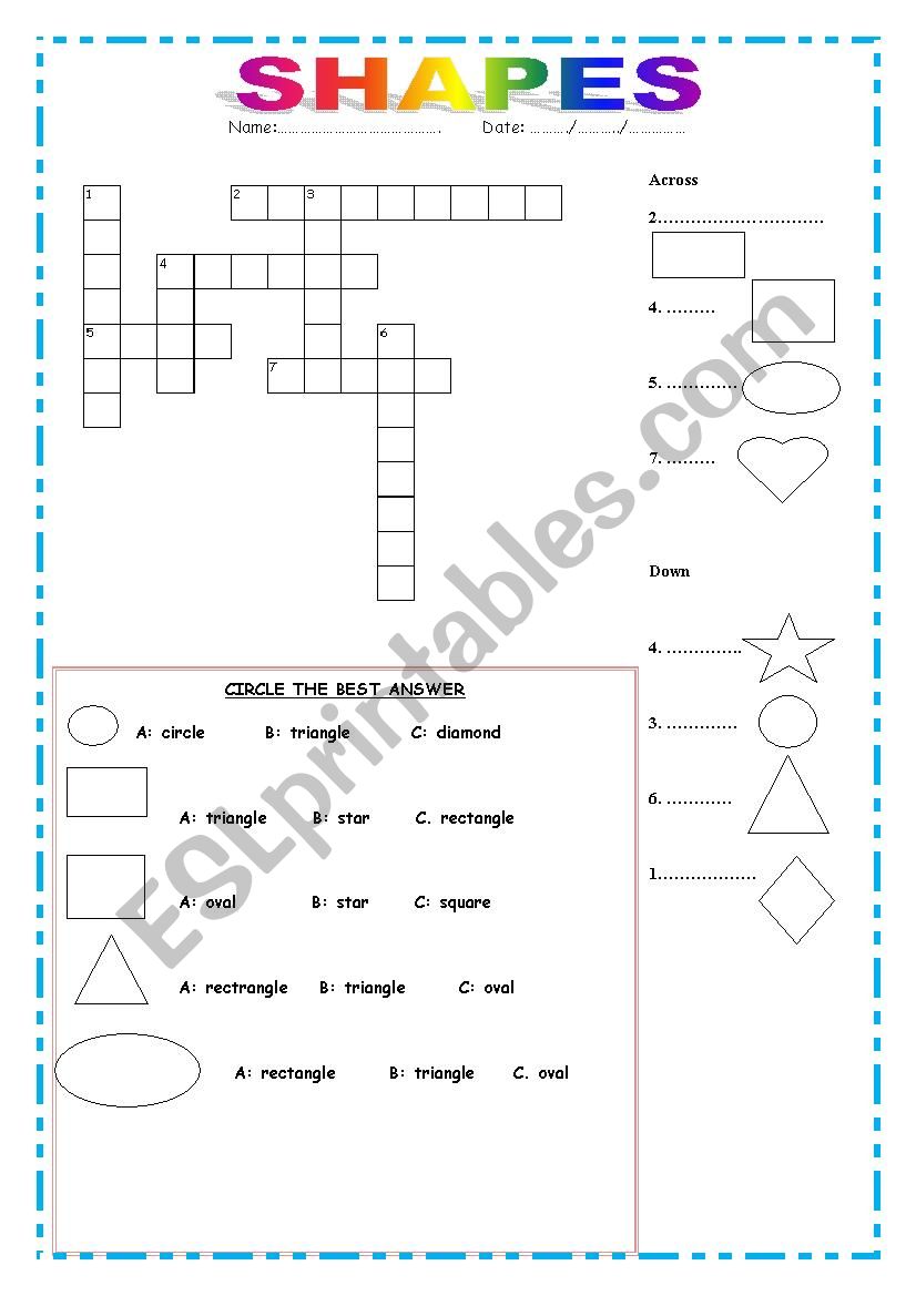 SHAPES worksheet