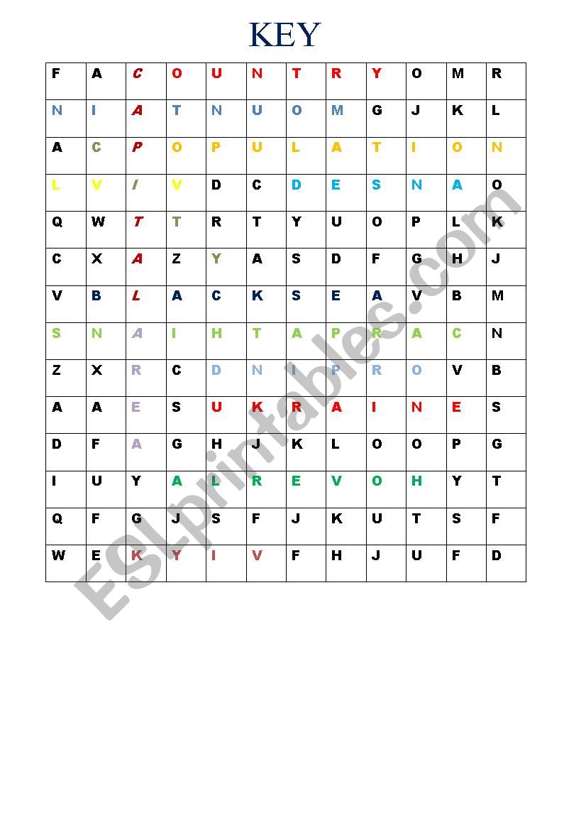 Ukraine_Word search worksheet