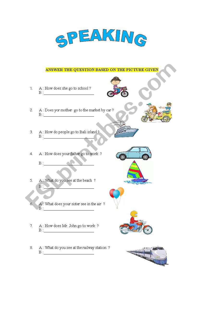 SPEAKING PRACTICE worksheet