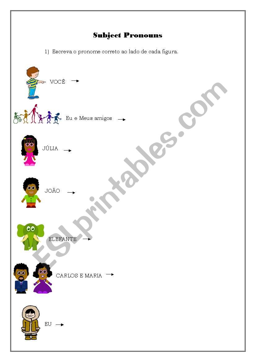 Pronouns worksheet