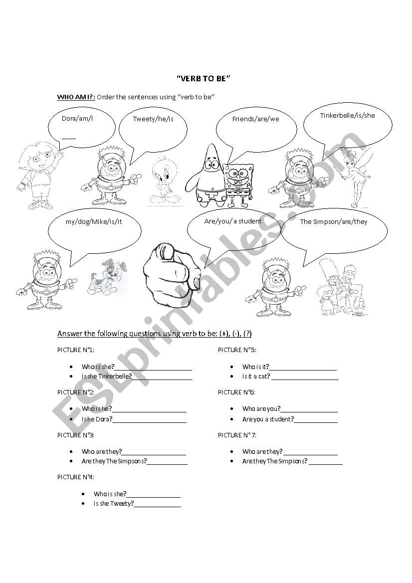 Verb to be activity practice worksheet