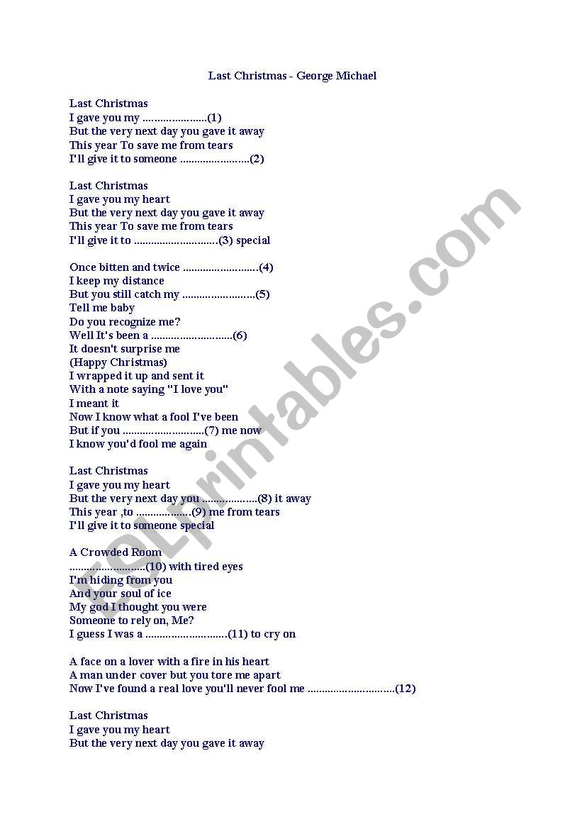 teach with songs  worksheet