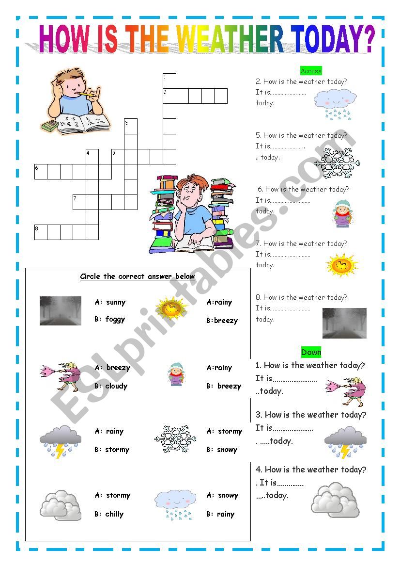HOW IS THE WEATHER TODAY? worksheet