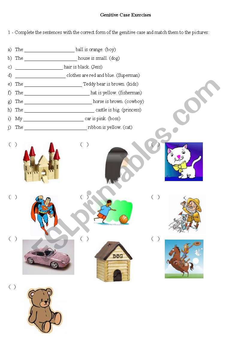 Genitive Case worksheet