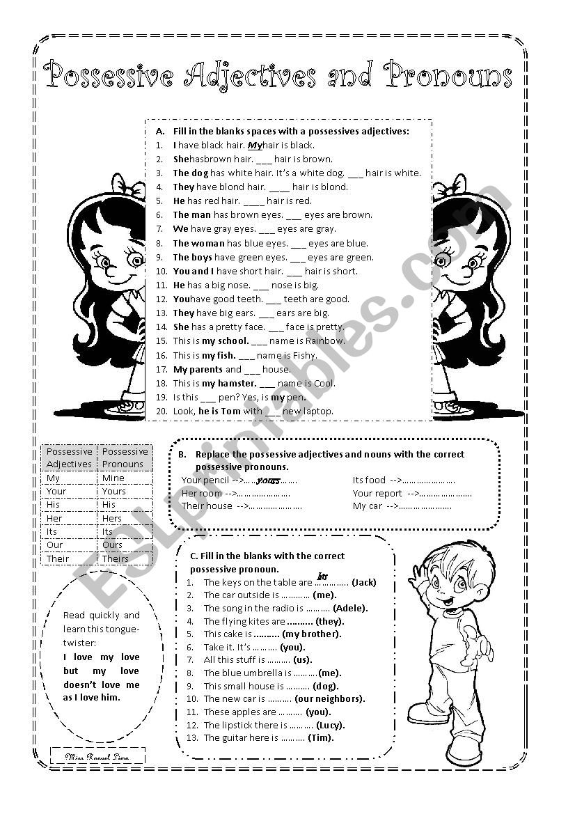 Possessives worksheet