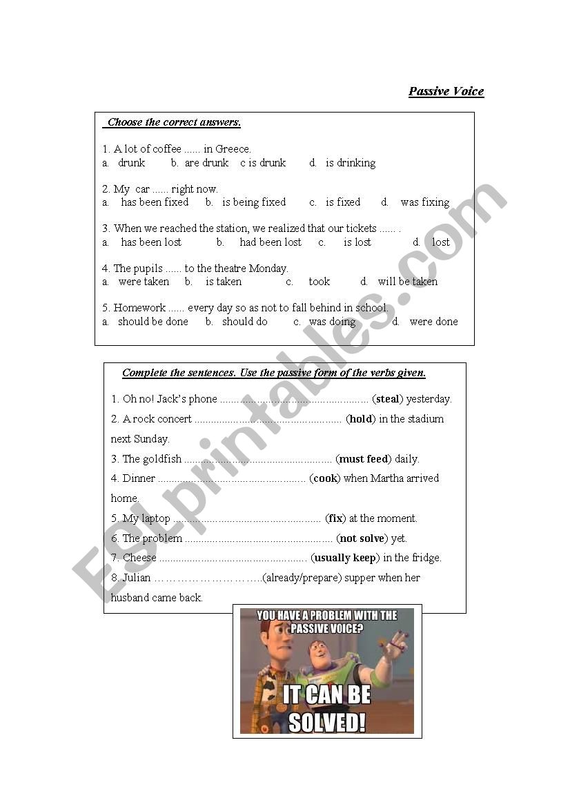 Passive Voice worksheet