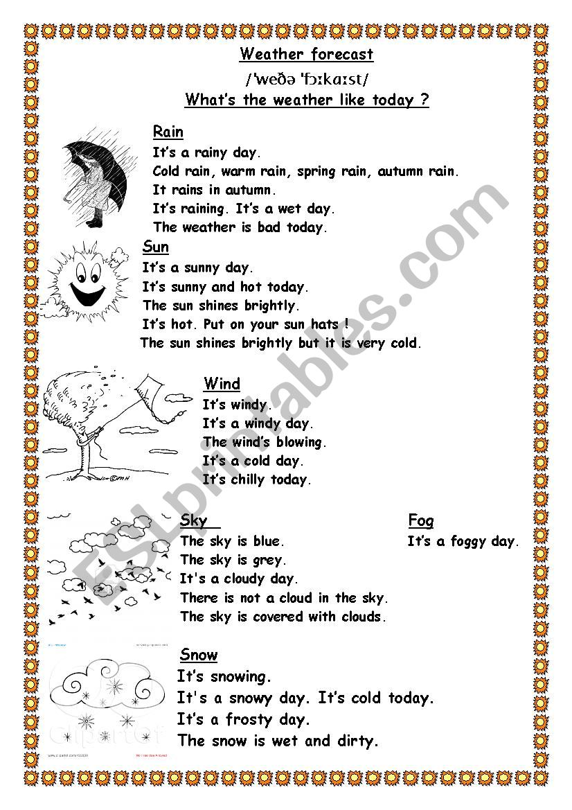 Weather Forecast worksheet