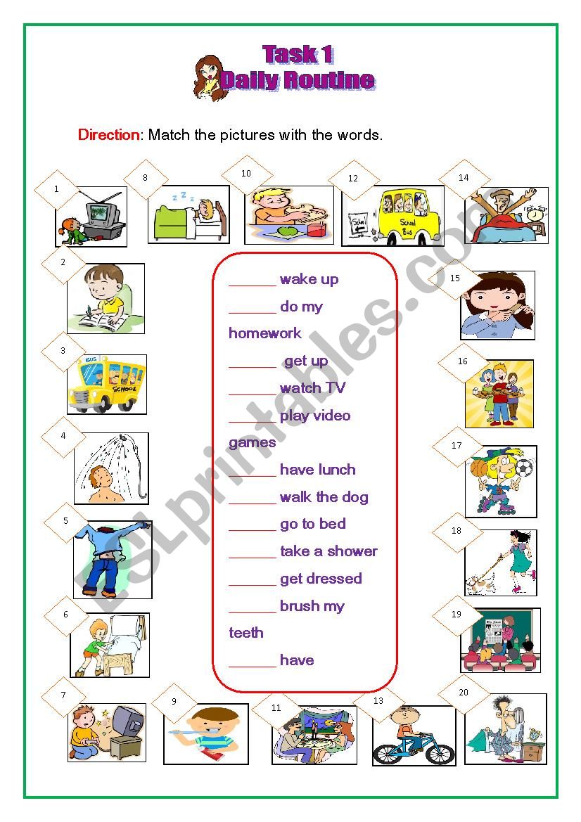 Daily Routine worksheet