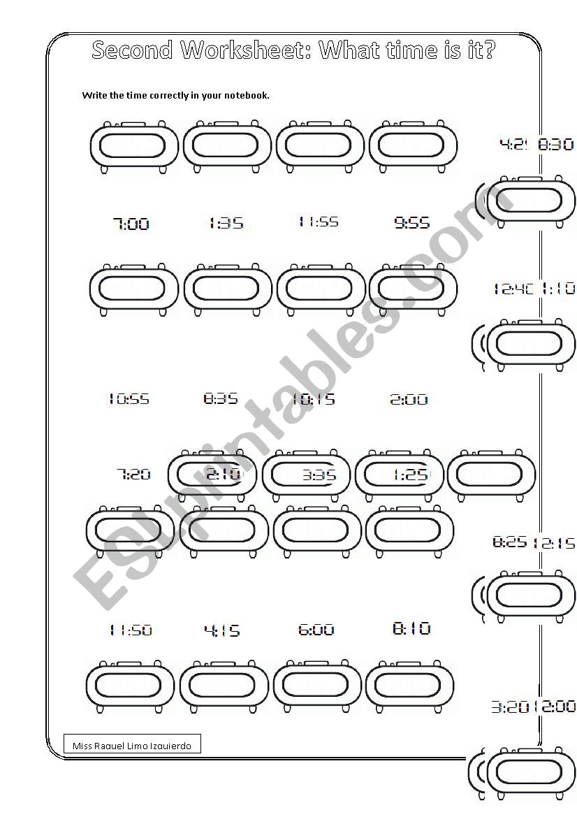 The time worksheet